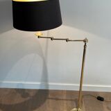 Paire de lampes liseuses ajustables à bras amovibles en laiton attribué à la Maison Jansen