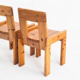 Vintage pine chairs. Designed by Silvio Coppola for Fratelli Montina.