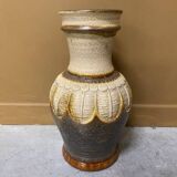 Large ecru and brown vase