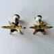 Pair of vintage brass and mother-of-pearl candlesticks