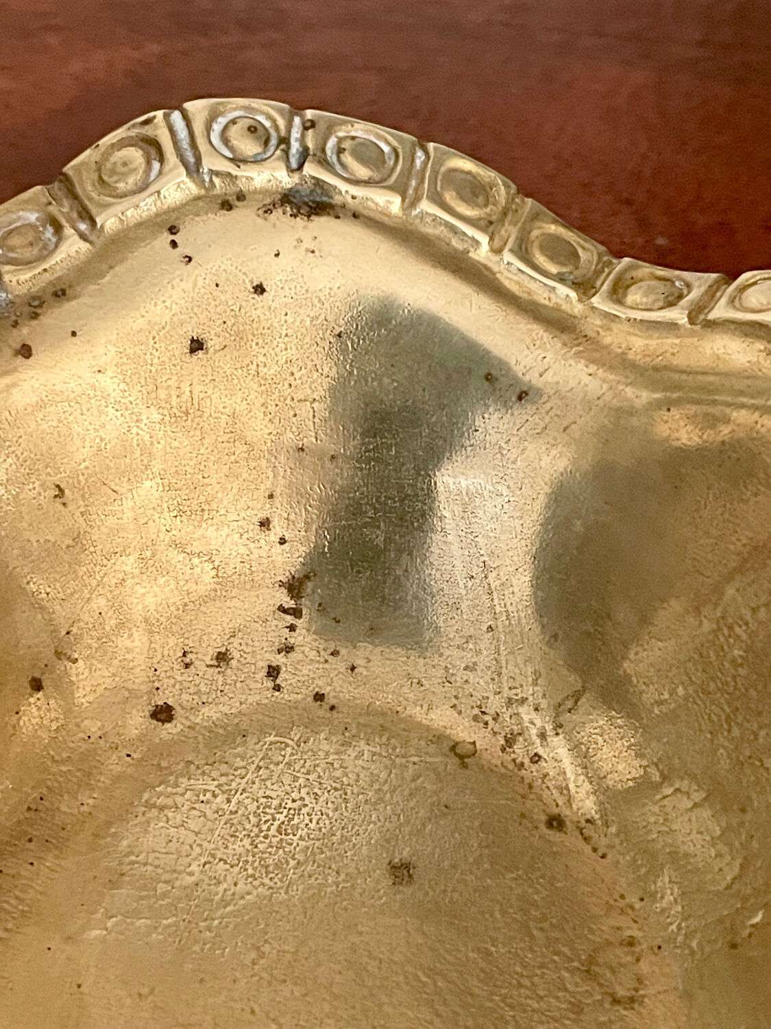 Vintage brass basket tray