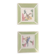 Pair of handcrafted ceramic pocket trays Birds & f