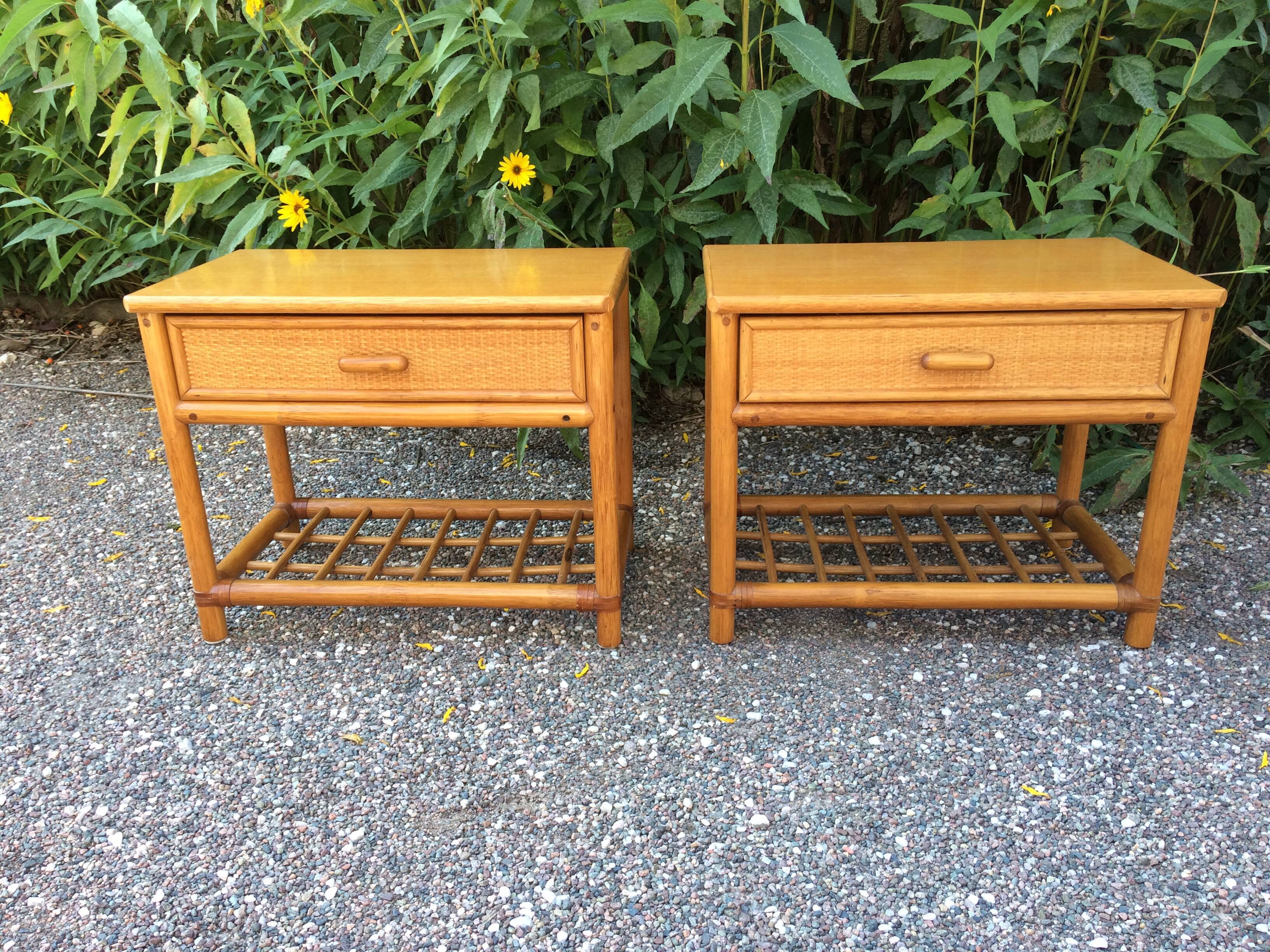 Bamboo and rattan bedsides