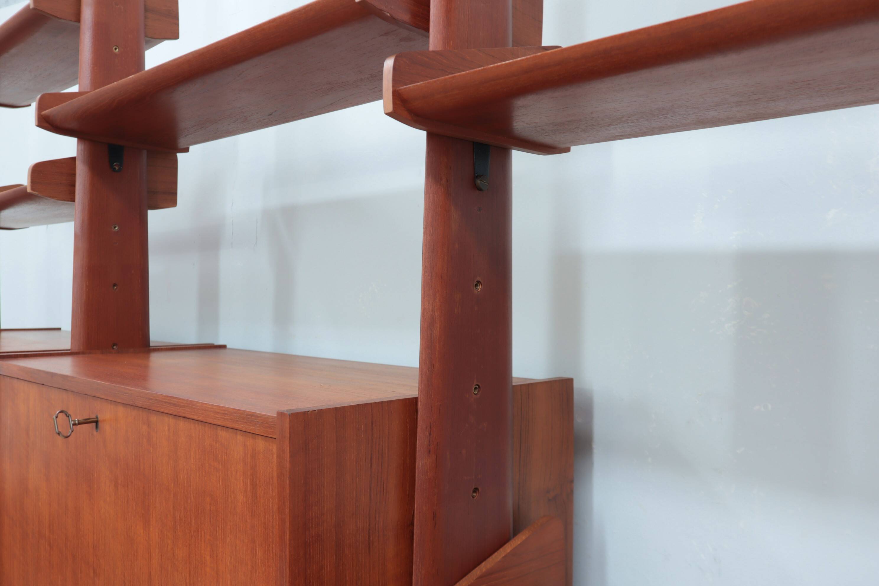 Mid century modular teak bookcase AV Arredamenti 1960s