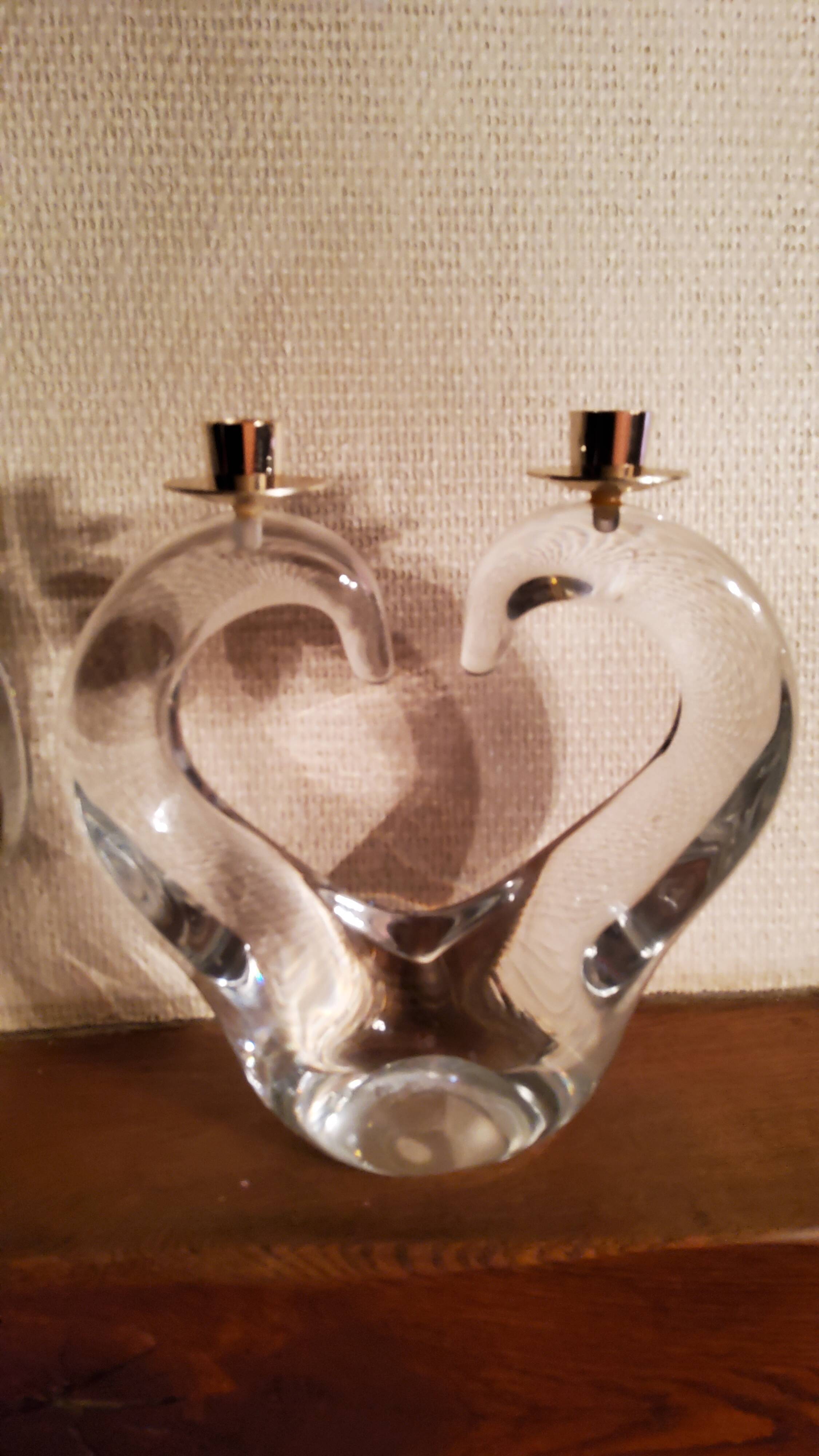 Pair of Schneider crystal chandeliers from the 50s