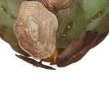 Murano Multicolored Green, Brown and Gold Glass Ceiling Lamp, Italy.