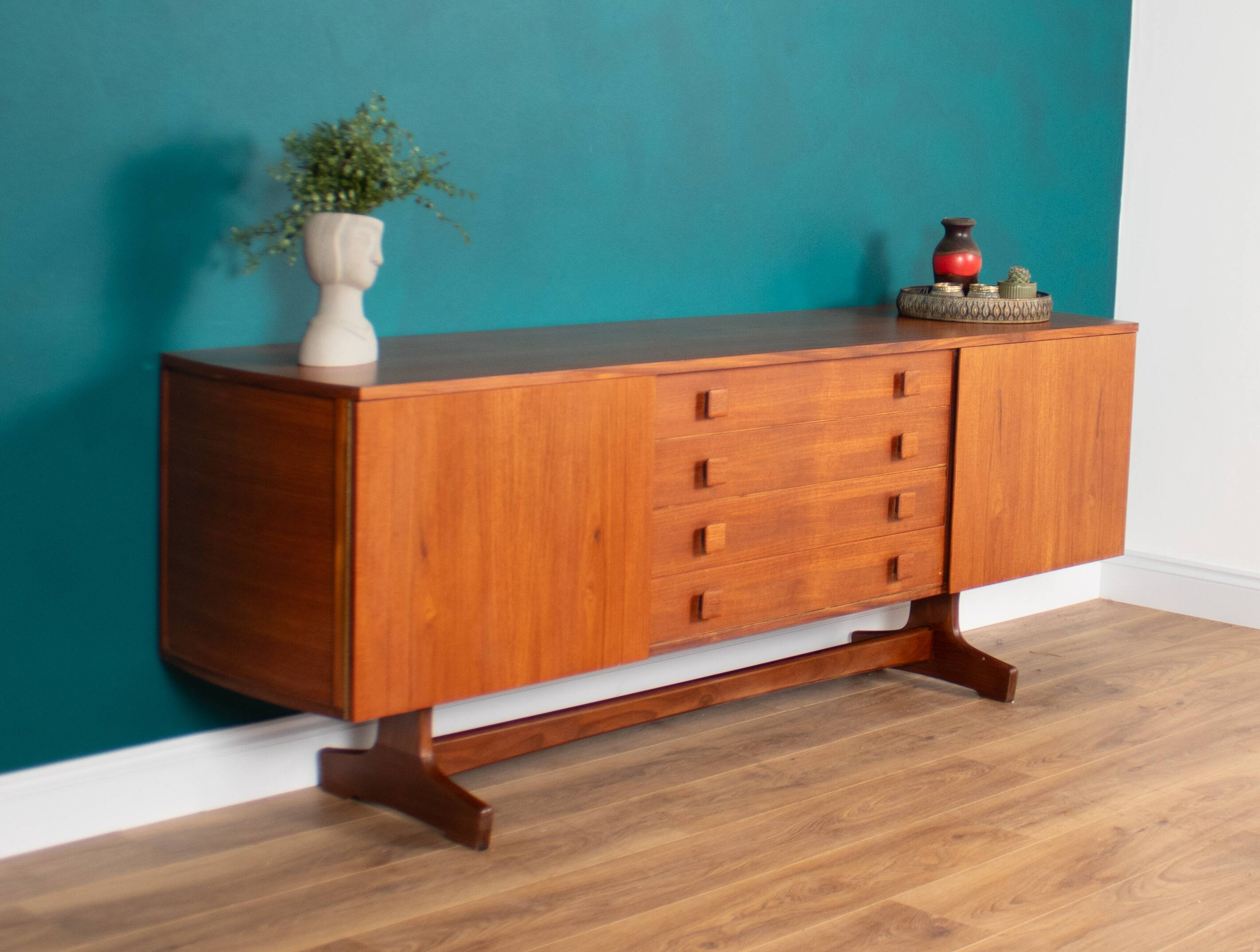 Vintage Teak Vanson Sideboard, British 1970s By Peter Haywood