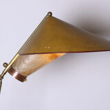 Italian floor lamp in brass was conical adjustable in inclination and height 1950
