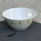 Salad bowl in BadonViller earthenware, yellow and black geometric patterns, design and vintage