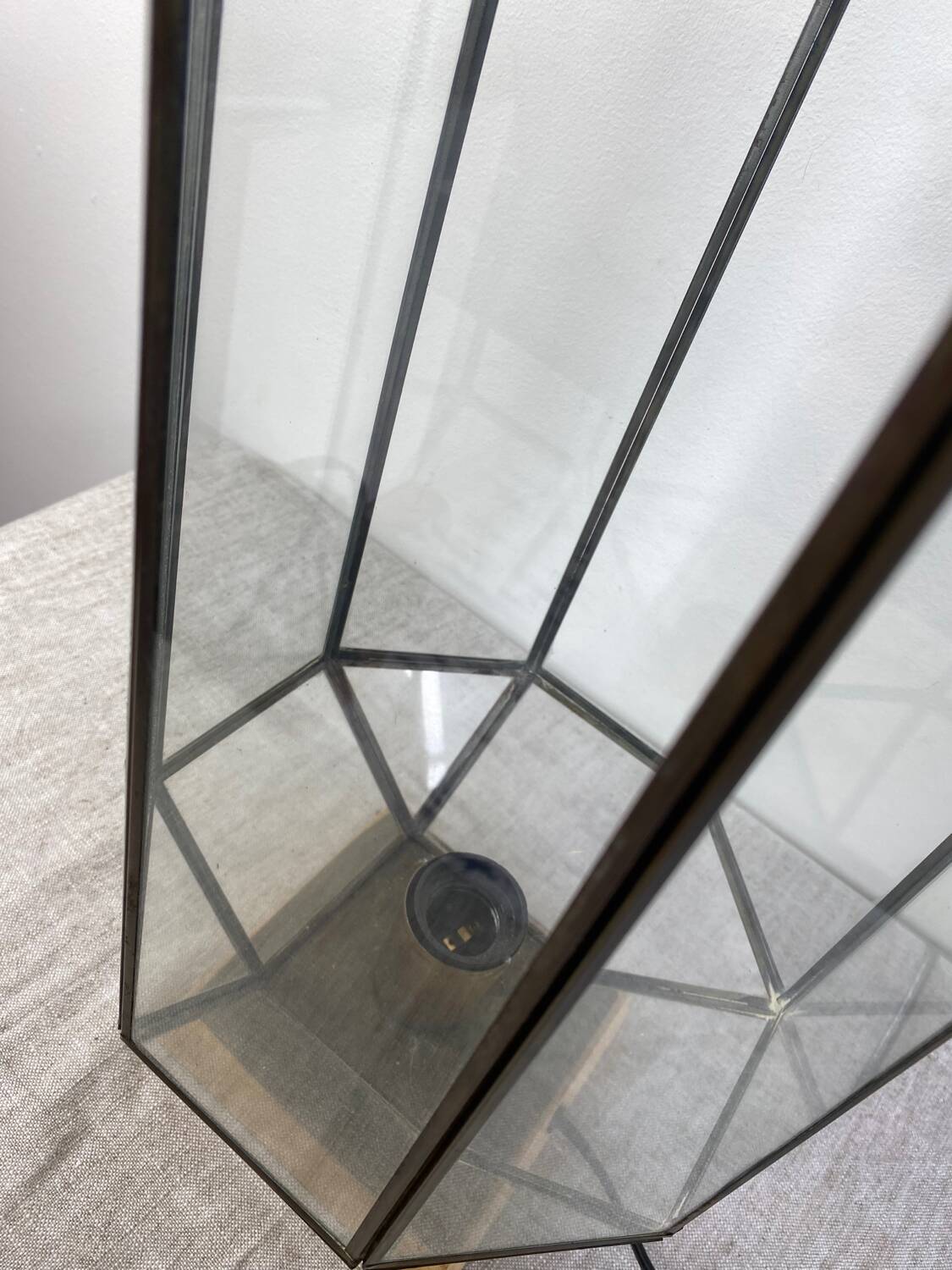 Lampe en laiton et verre