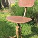 Tabouret pivotant en métal et bois