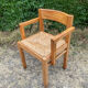 Brutalist chair in solid pine with a straw seat from the 1970s.