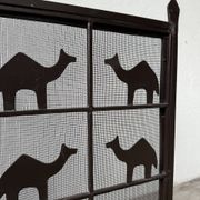 Wrought iron fireplace screen Les Marolles 1950