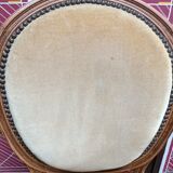 Pair of armchairs medallion Louis XV style, yellow velvet