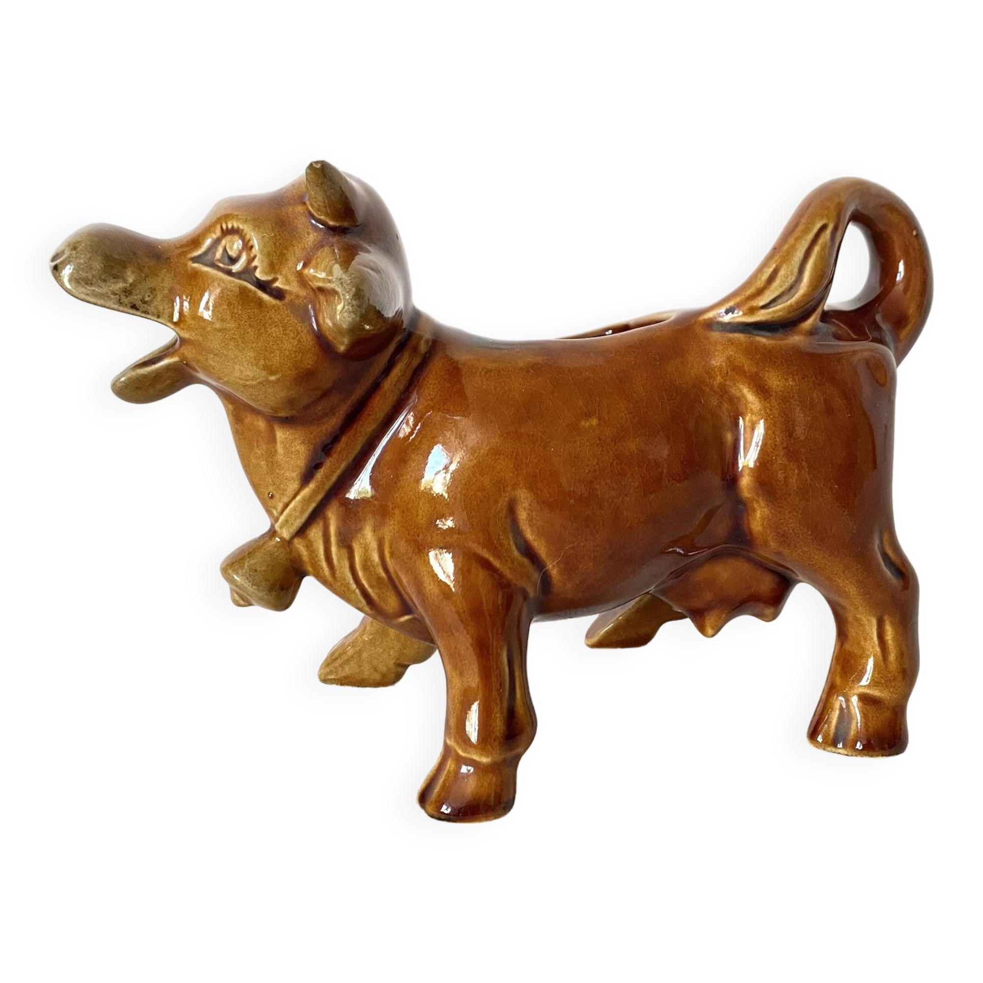 Creamer, zoomorphic cow milk jug Arthur Wood, England