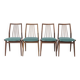 Ensemble de 4 chaises de salle à manger Casala, Allemagne années 1960, chaises en hêtre de style mid-century.