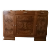 Low sideboard from the beginning of the twentieth century in walnut.