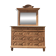 Solid oak chest of drawers with a marble top and original mirror.