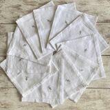 10 serviettes anciennes brodée50x54 cms main - Lin -
