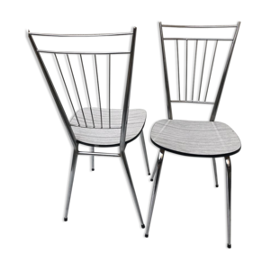 Lot 2 chaises formica - inox