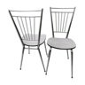 Lot 2 chaises formica marque MDJ dossier inox
