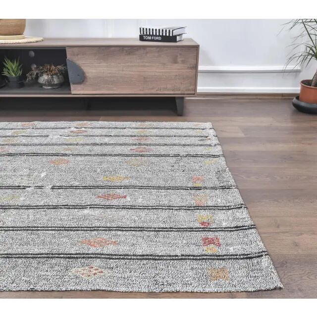 1970s Turkish Handmade Wool Kilim Striped Runner Rug 131x260
