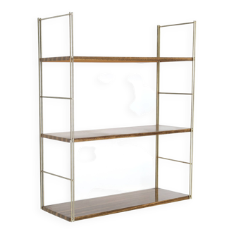 Modular shelf in metal imitation wood, 50s