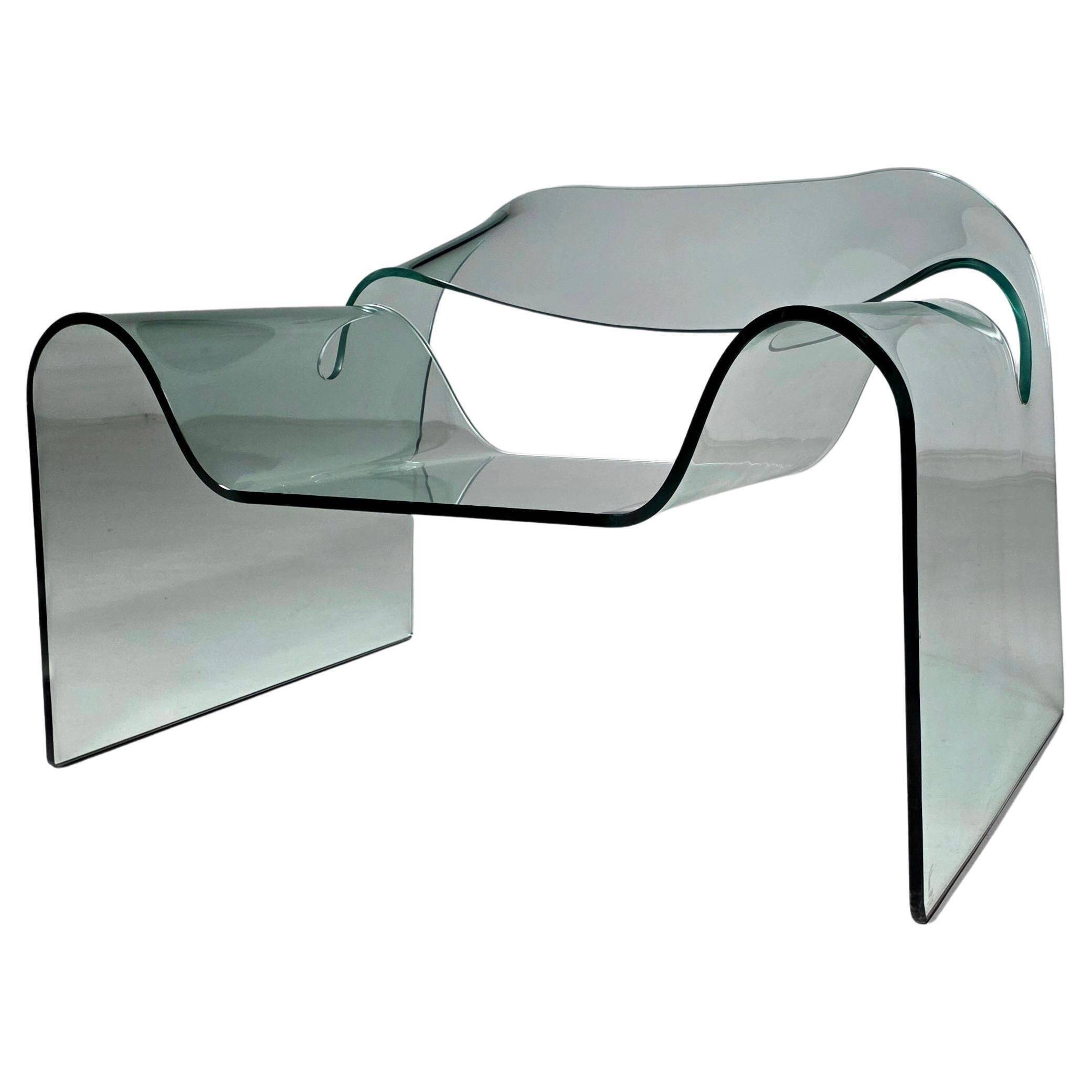 "Ghost" chair in glass by Cini Boeri for FIAM Italy, 1980s.