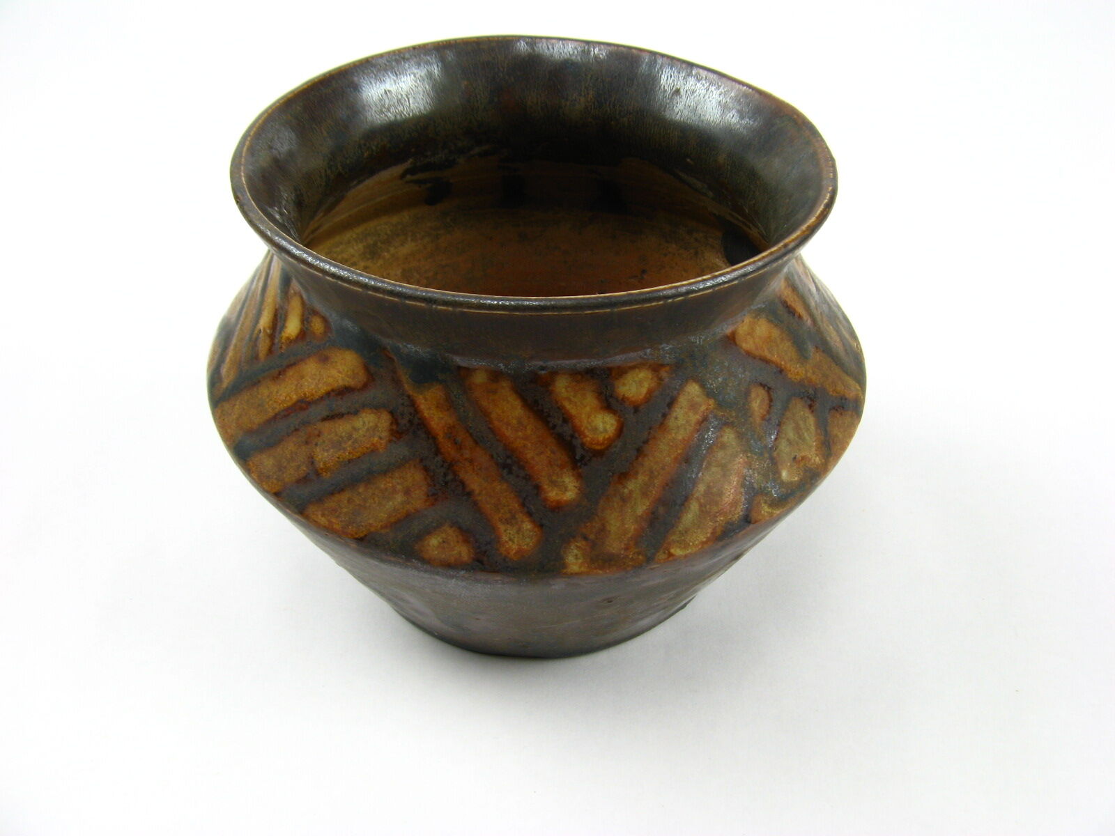 Sandstone vase with brown glaze, Charles Greber