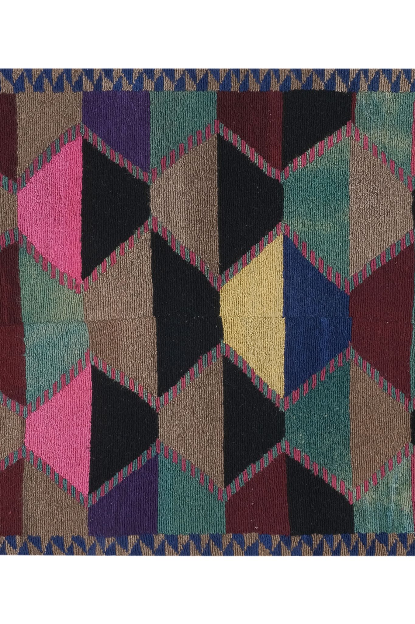 Tapis vintage turc de oushak tissé à la main 124x141 cm