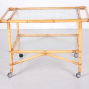 Vintage Bamboo Trolley and serving trolley 1960s