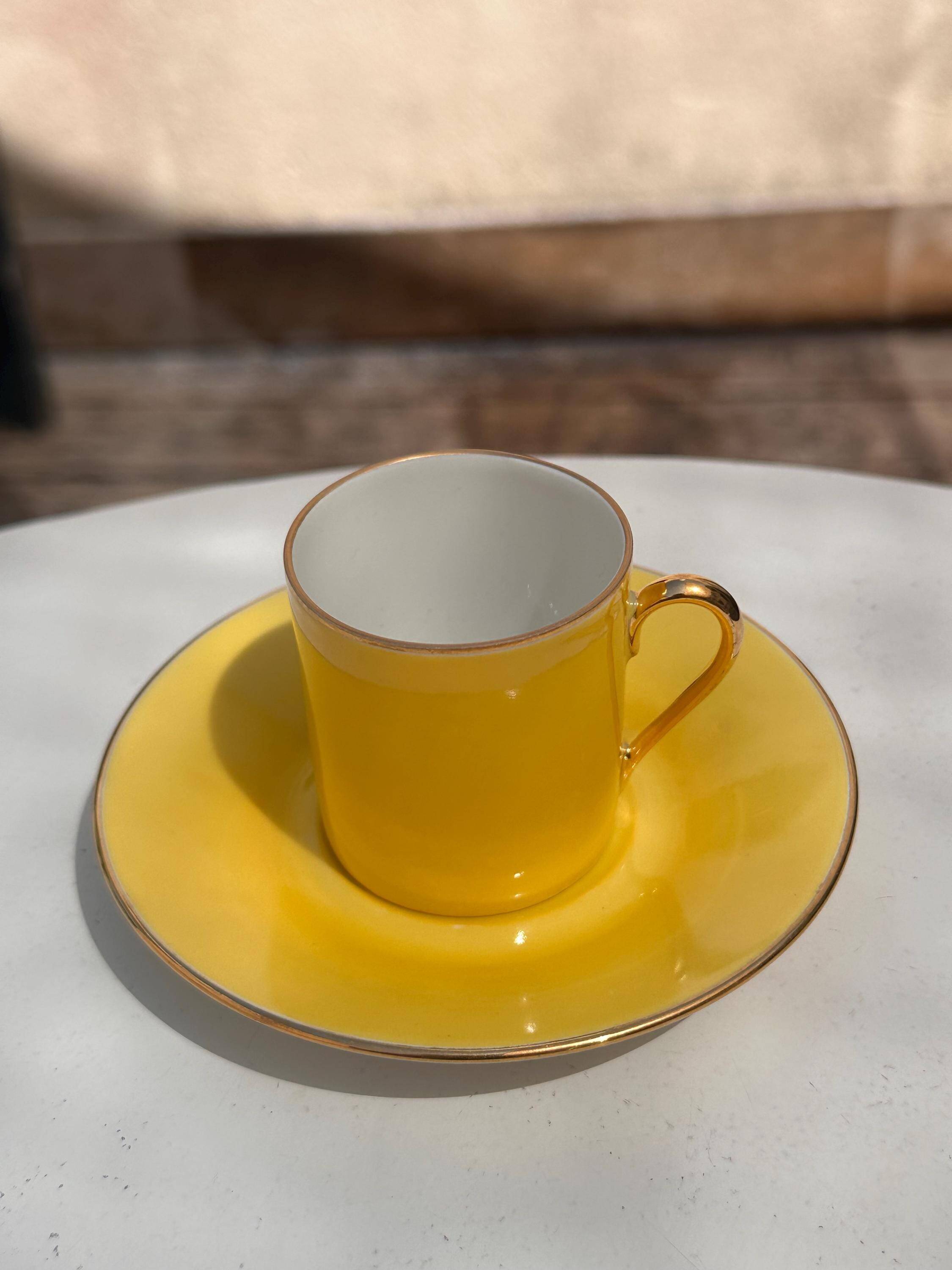 Vintage "Mix and Match" coffee cup set, Sologne porcelain