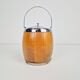 Vintage Wooden Barrel Ice Bucket with Ceramic Interior, 1960s