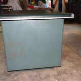 Green metal desk