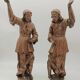 Paire de sculptures d'anges toscans en bois doré, fin XVIIe siècle
