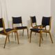 Set of 4 Scandinavian design chairs curved wood from the 60s. Ref JADOU