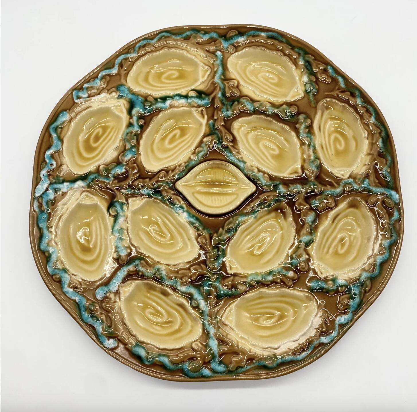 Large “Blue & Yellow” slip dish – 1950s