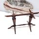 Vintage Beech Coffee Table Ascribable to Paolo Buffa with an Oval Red Onyx Top