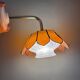 Vintage angled wall lamp with mother-of-pearl lampshade and vintage tulip in white glass