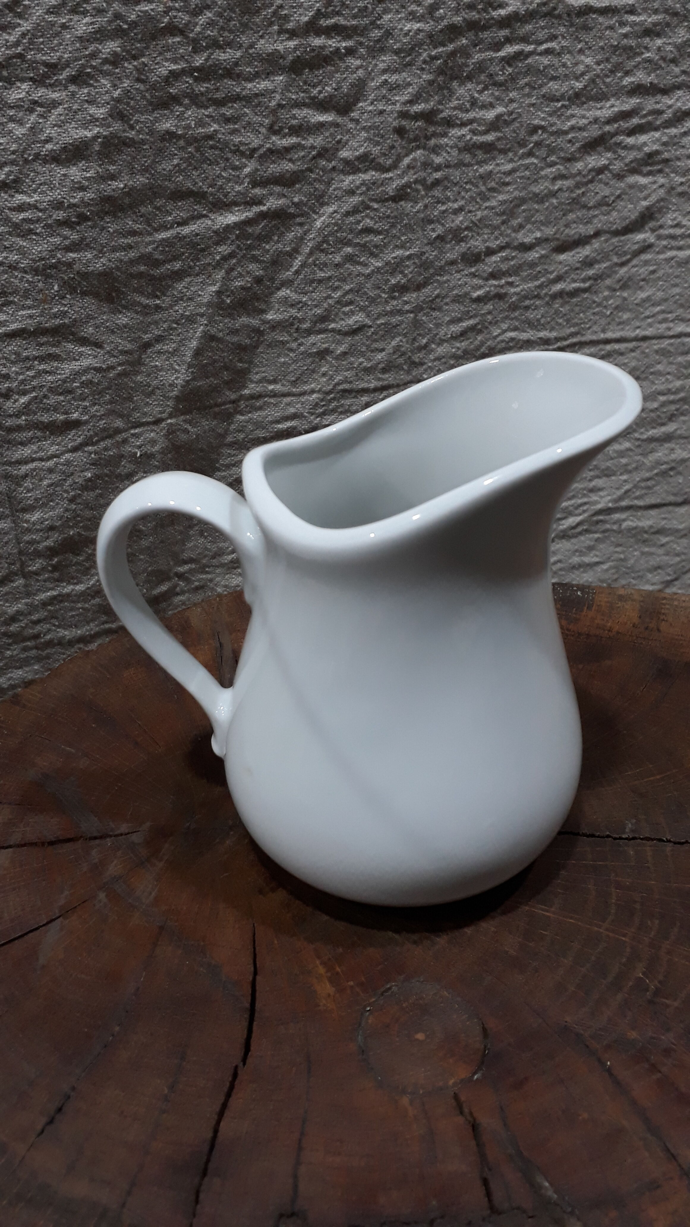 Coffee set 5 cups with Mehun white porcelain milk pitcher (France)