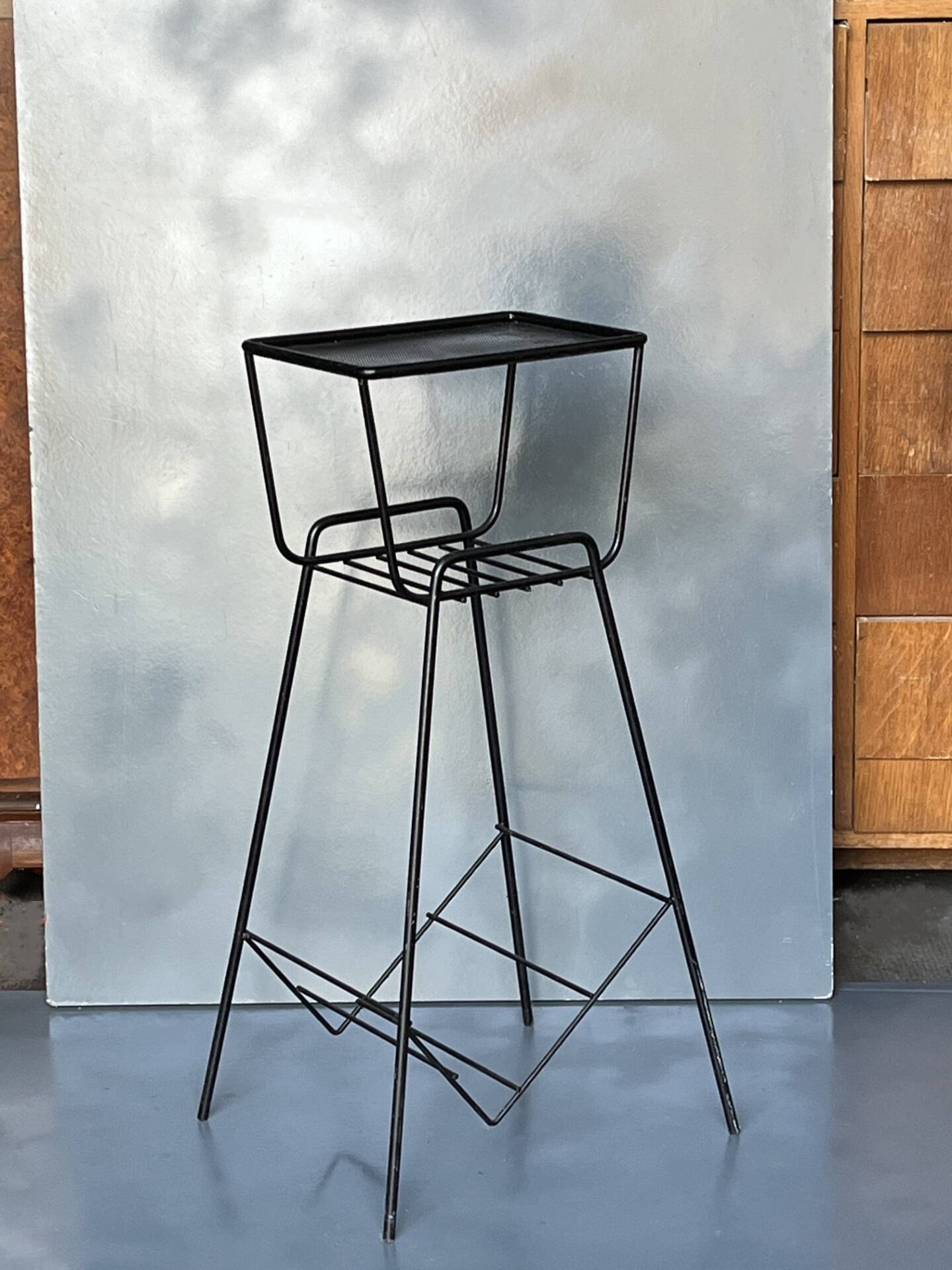 Selette années 60 en métal laqué noir et laiton