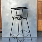 Selette années 60 en métal laqué noir et laiton