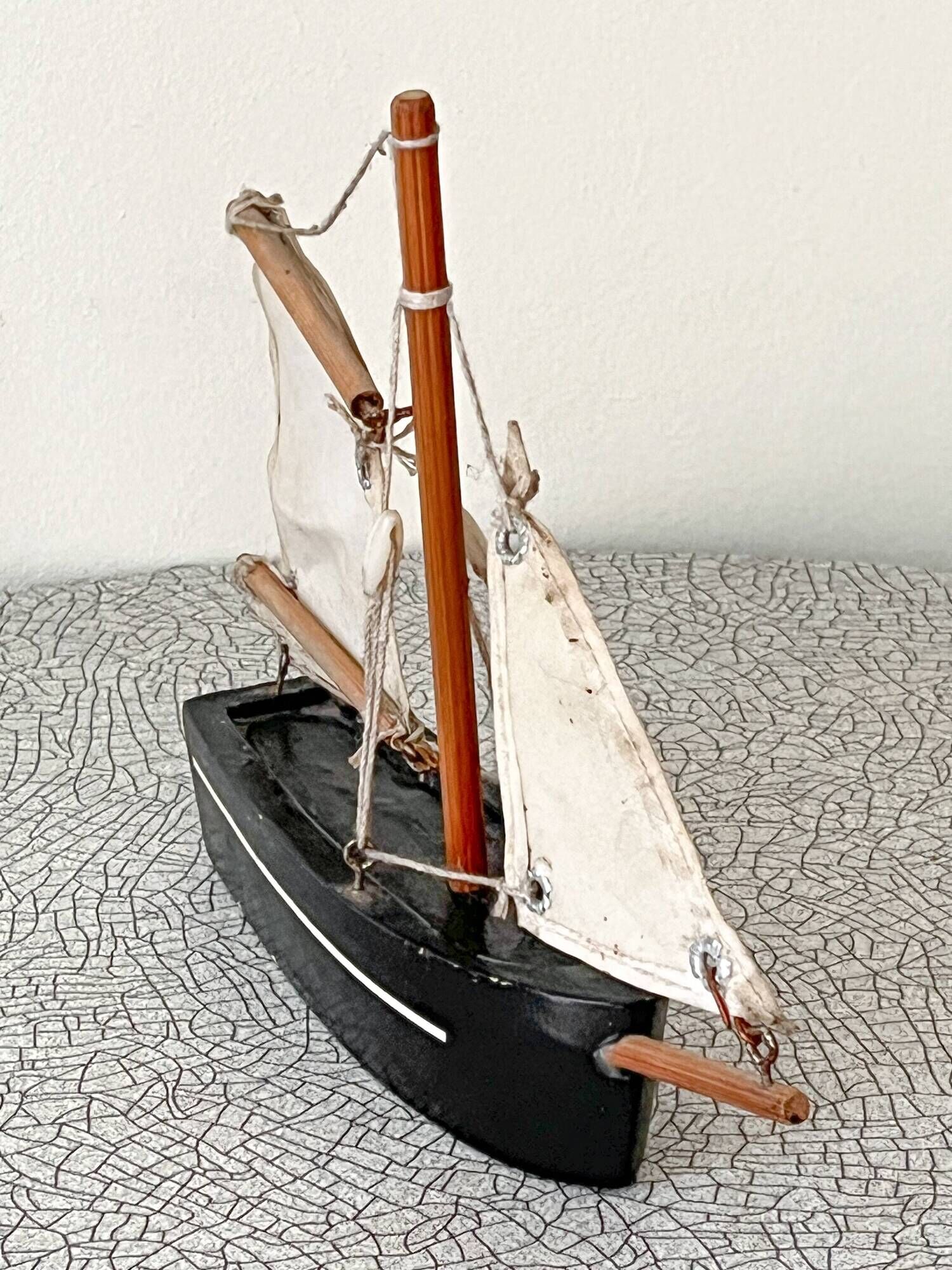 Small basin sailing boat, antique toy