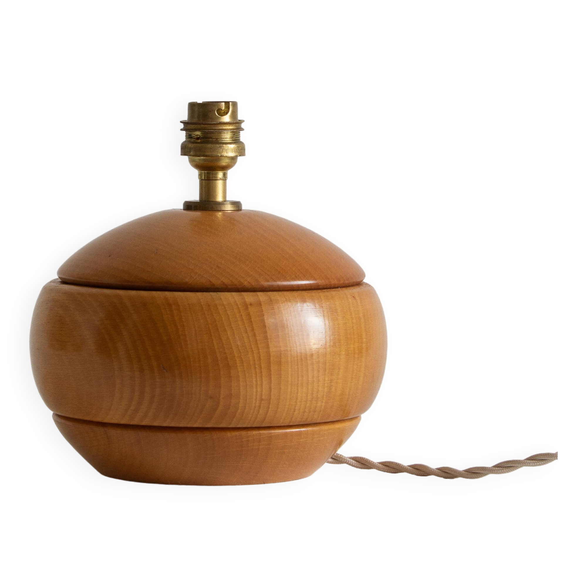 Blond wood lamp base, 70s