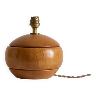 Pied de lampe en bois blond, Années 70