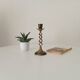 Twisted vintage candlestick in enamelled solid brass
