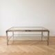 Vintage 1970s coffee table in brass and chrome in the style of Willy Rizzo.