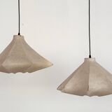 Pair of Italian Designer Cocoon Pendant lights original from the 1960s