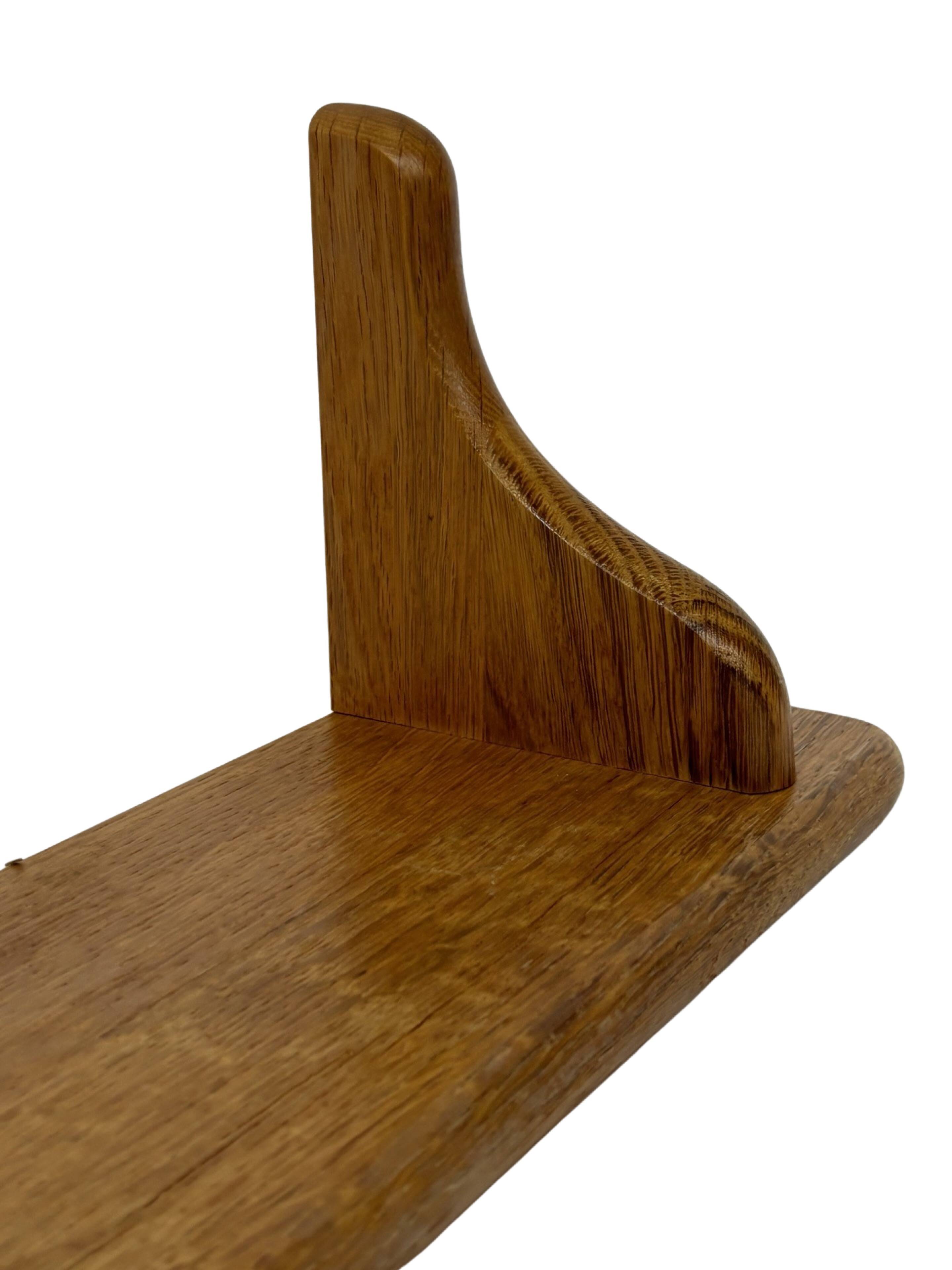 Vintage oak wall rack book shelf 1970s wood minimalist design