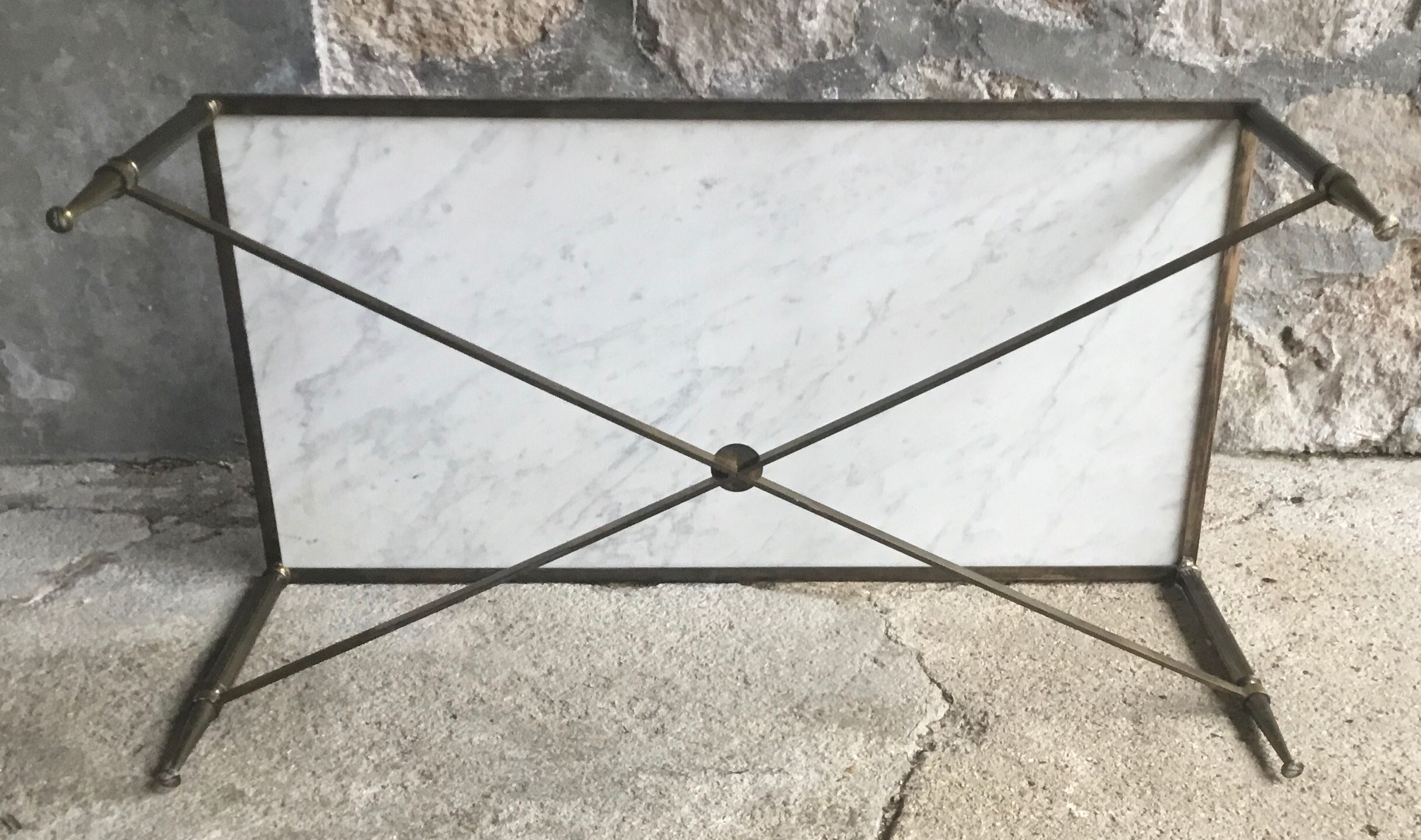 Brass and marble coffee table - 20th century